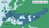 Map showing range of Neanderthals. From Science Magazine. (Click on image to view larger.)